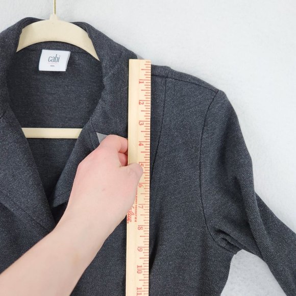Cabi Jacket Womens Small Gray Ponte Knit Crew Blazer Stretch Notch Lapel Career - Picture 5 of 12
